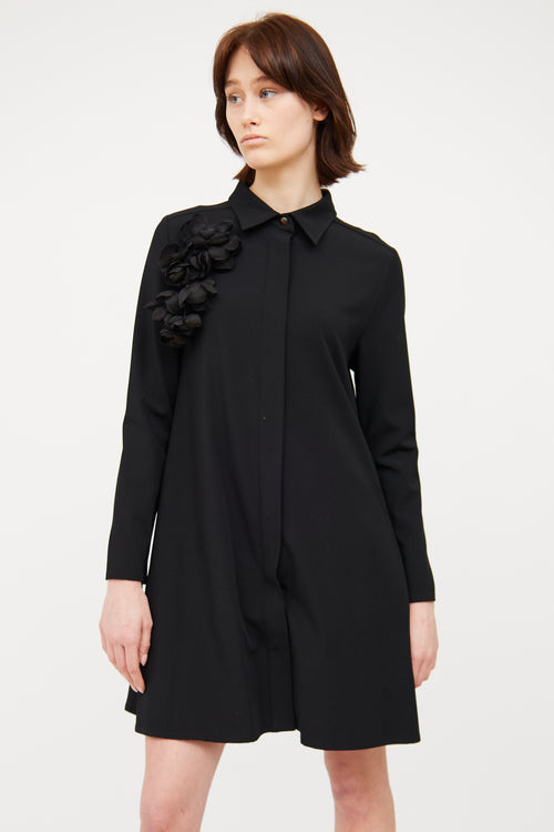 Sarah PaciniBlack Wool Collared Dress