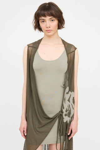 Sarah Pacini Layered Wrap Tie Dress