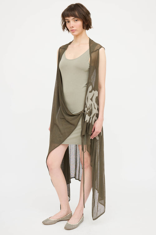 Sarah Pacini Layered Wrap Tie Dress