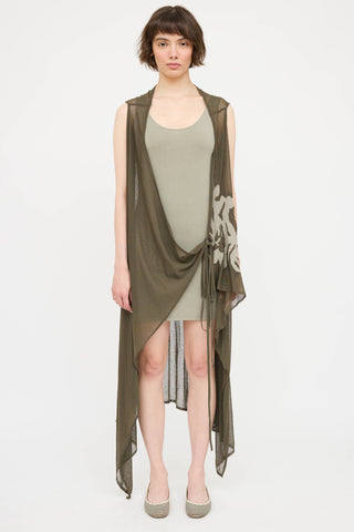Sarah Pacini Layered Wrap Tie Dress