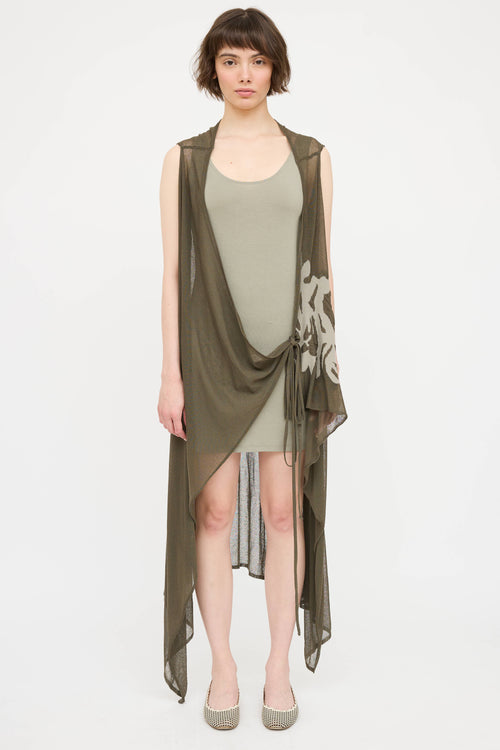 Sarah Pacini Layered Wrap Tie Dress