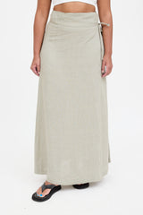 Sarah Pancini Linen Maxi Wrap Skirt