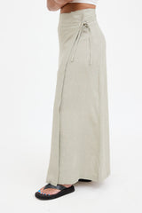 Sarah Pancini Linen Maxi Wrap Skirt