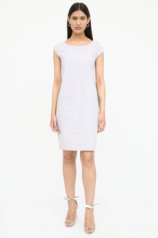 Sarah Pacini Linen Cap Sleeve Dress