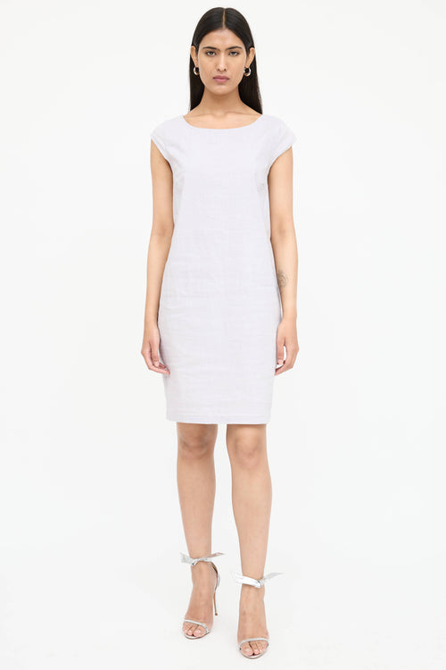Sarah Pacini Linen Cap Sleeve Dress