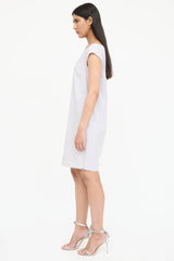 Sarah Pacini Linen Cap Sleeve Dress