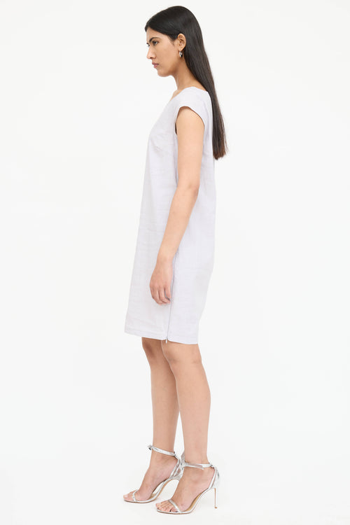 Sarah Pacini Linen Cap Sleeve Dress