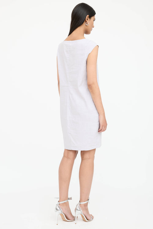 Sarah Pacini Linen Cap Sleeve Dress