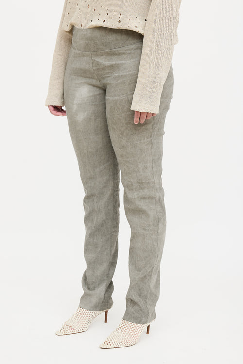 Sarah Pancini Linen Textured Slim Trouser
