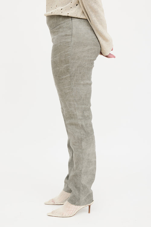 Sarah Pancini Linen Textured Slim Trouser