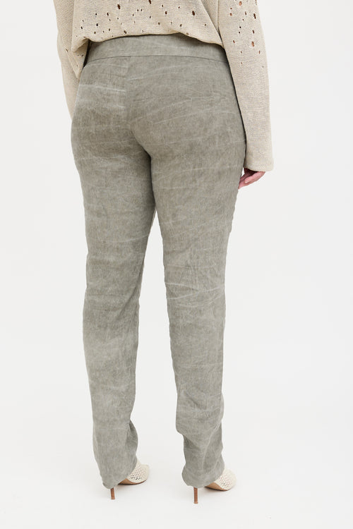 Sarah Pancini Linen Textured Slim Trouser