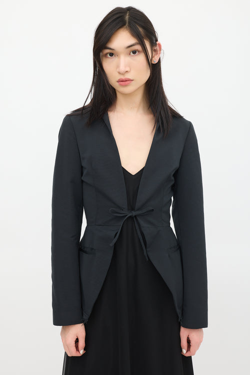 Sarah Pancini Black Tie Panelled Blazer