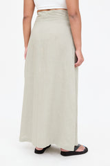 Sarah Pancini Linen Maxi Wrap Skirt