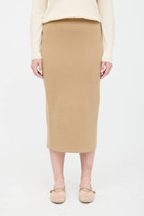 Black Goat Cashmere Midi Skirt