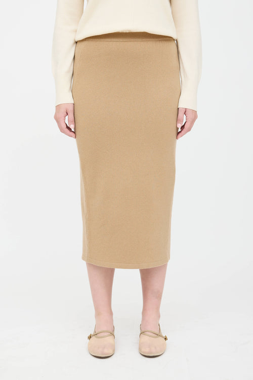 Black Goat Cashmere Midi Skirt