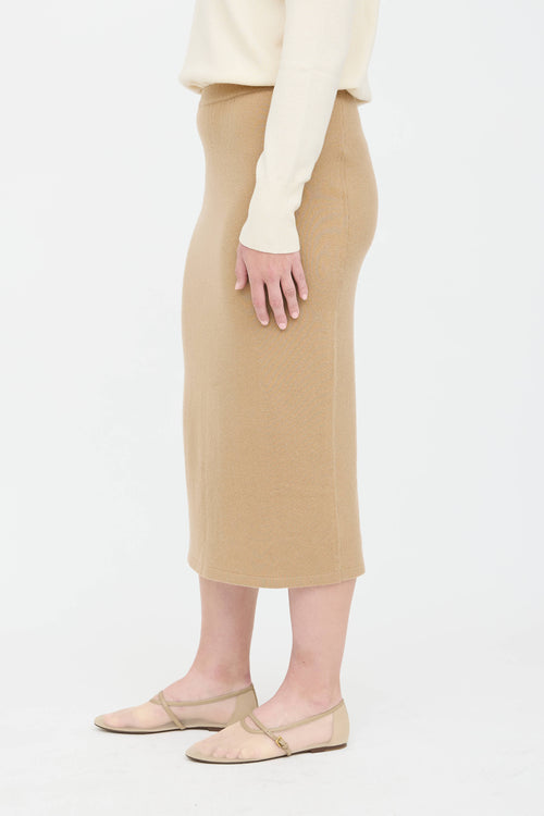 Black Goat Cashmere Midi Skirt