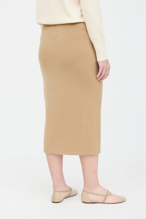 Black Goat Cashmere Midi Skirt