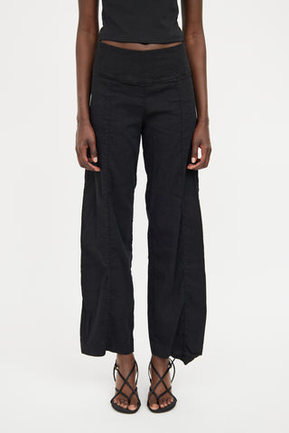 Sarah Pacini Black Panel Straight Leg Pant