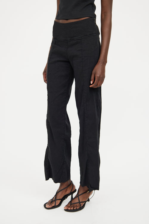 Sarah Pacini Black Panel Straight Leg Pant