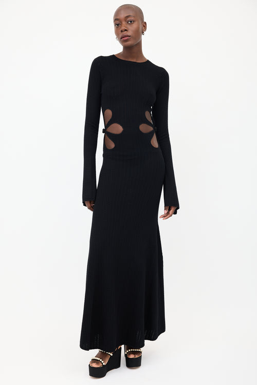 Sau Lee Black Knit Destiny Cutout Dress