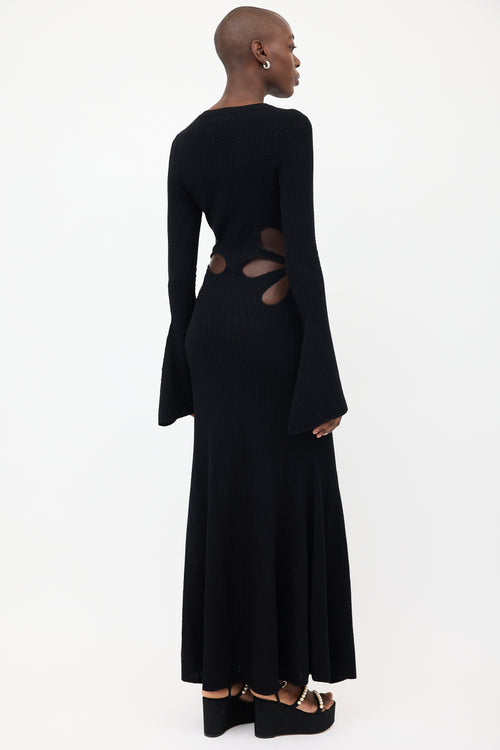 Sau Lee Black Knit Destiny Cutout Dress