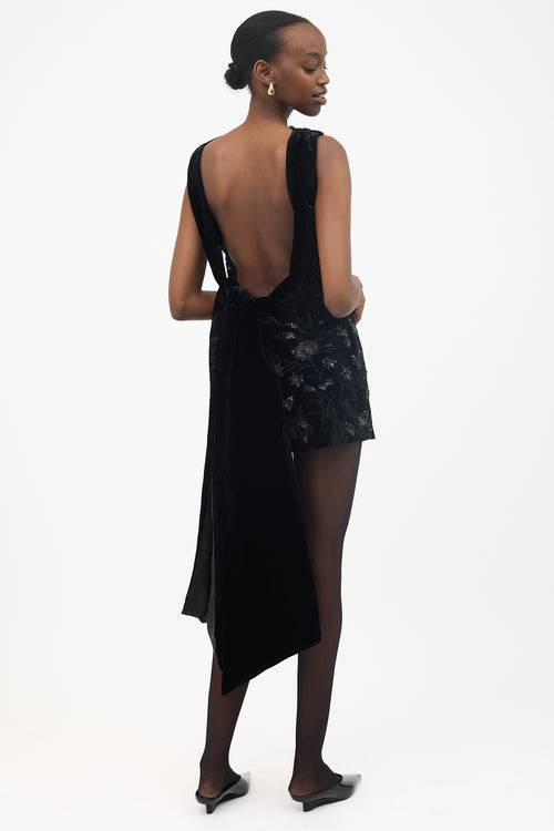 Sau Lee Velvet Winter Mini Dress