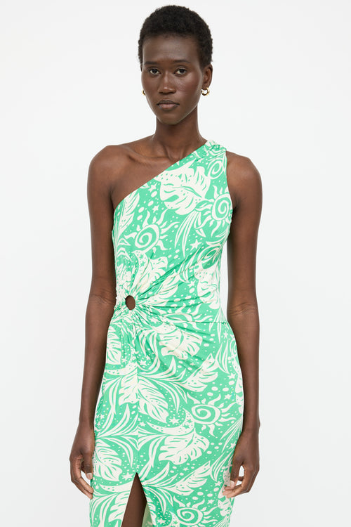 Saylor One Shoulder Printed Dress