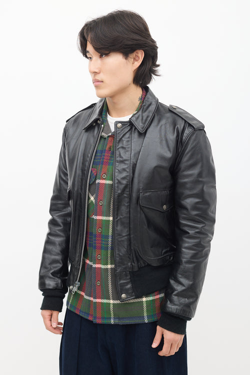 Black Leather Flight Jacket