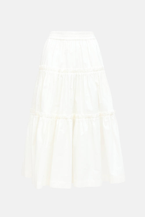 Sea Tiered Midi Skirt