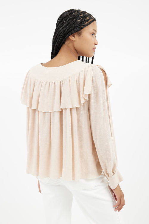 See By Chloè Beige Cut Out Sleeve Blouse