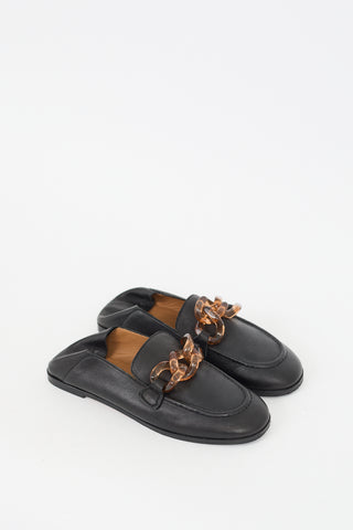 See by Chloé Black Leather Mahe Chain Loafer