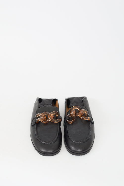 See by Chloé Black Leather Mahe Chain Loafer