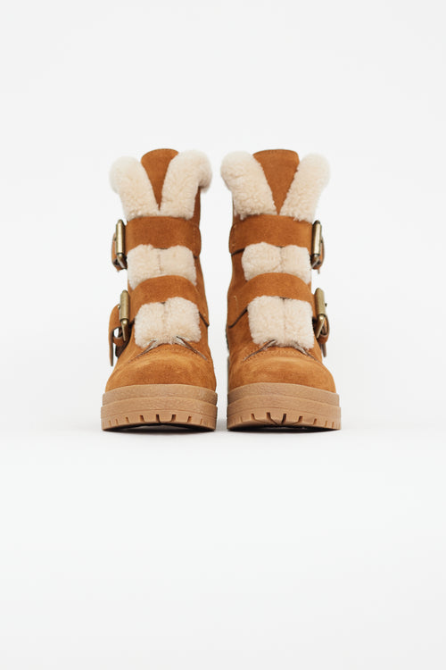 See By Chloe Brown Suede & Shearling Boot