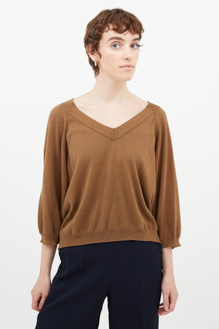 See By Chloè Brown V-Neck Sweater