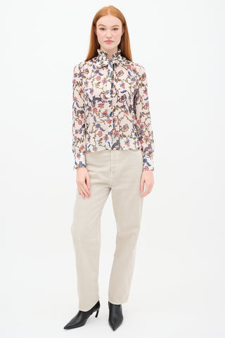 See By Chloè Cream & Multi Floral Top