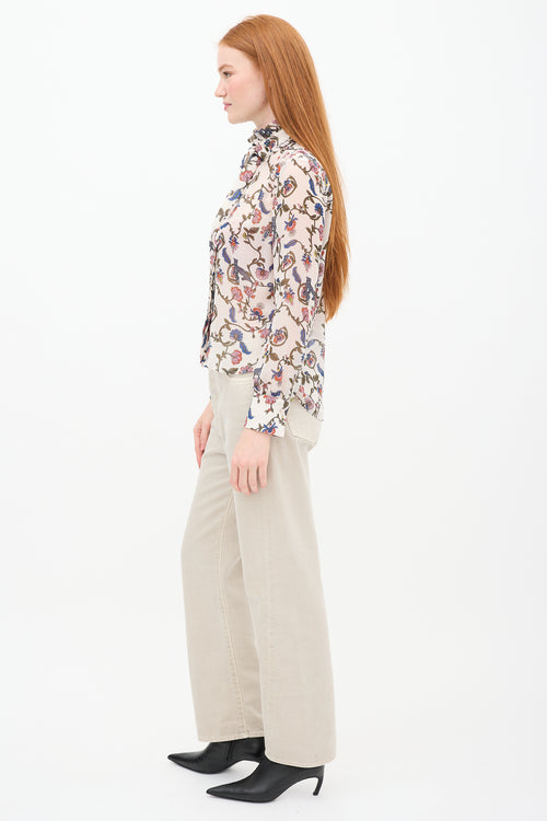 See By Chloè Cream & Multi Floral Top