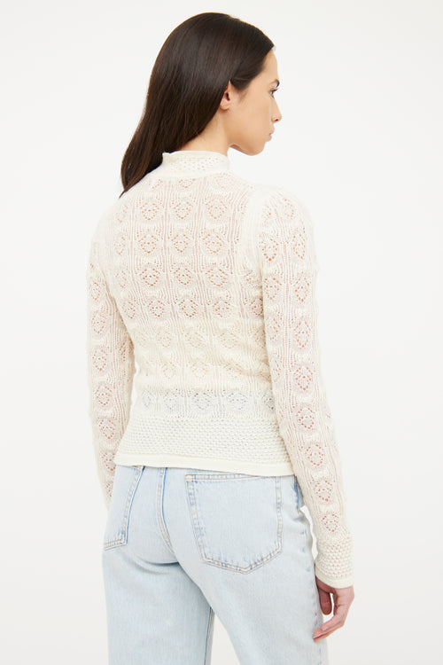 See By Chloè Cream Loose Knit Long Sleeve Top