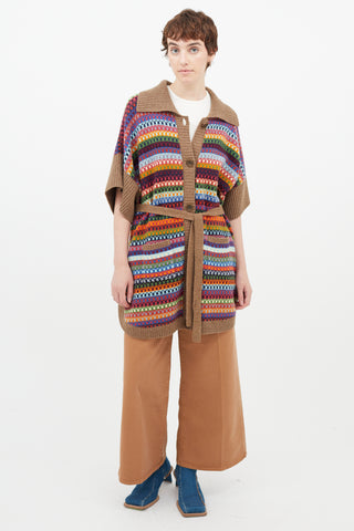 See By Chloè Multicolour Print Belted Cardigan