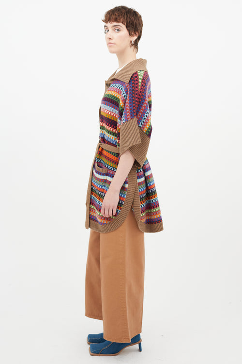 See By Chloè Multicolour Print Belted Cardigan