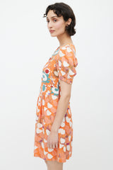 See By Chloè Orange & Multicolour Floral Belted Dress