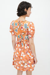 See By Chloè Orange & Multicolour Floral Belted Dress