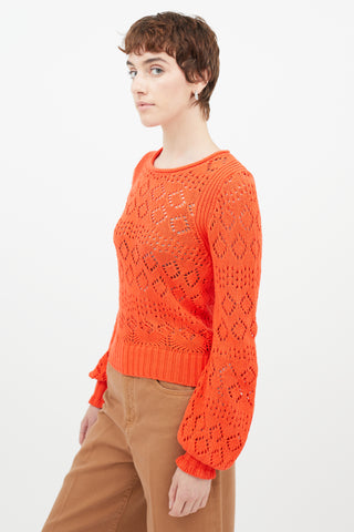 See By Chloè Orange Ribbed Knit Sweater