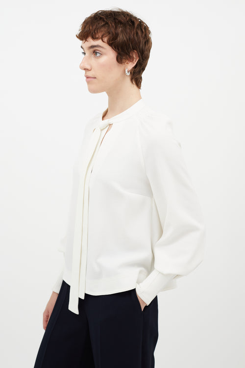 See By Chloè White Crepe Tie Top