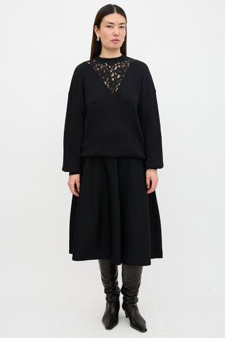 See By Chloé Wool Lace Panel Sweater
