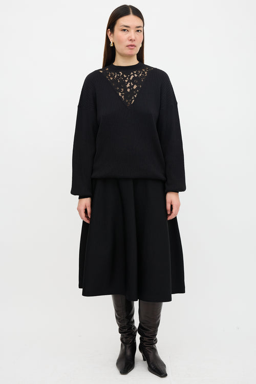 See By Chloé Wool Lace Panel Sweater