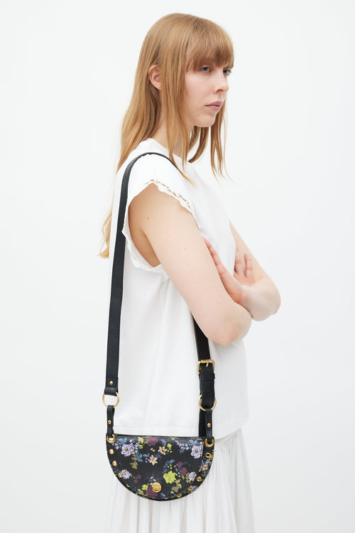 See by Chloé Black & Multicolour Kriss Floral Leather Bag