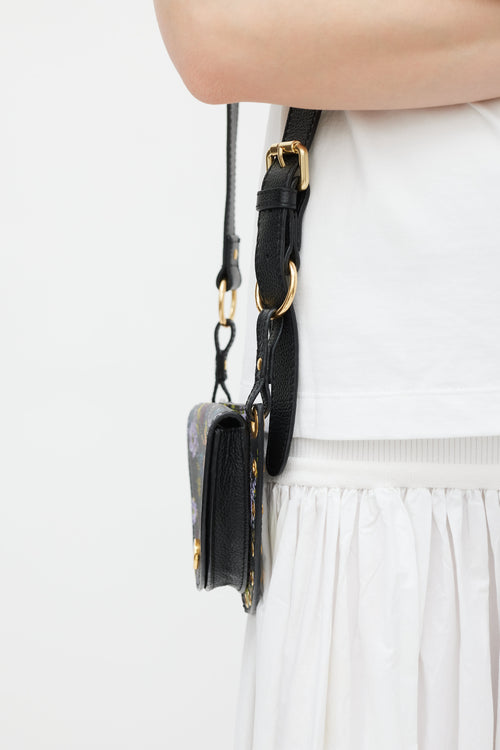 See by Chloé Black & Multicolour Kriss Floral Leather Bag