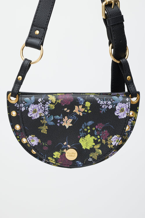 See by Chloé Black & Multicolour Kriss Floral Leather Bag