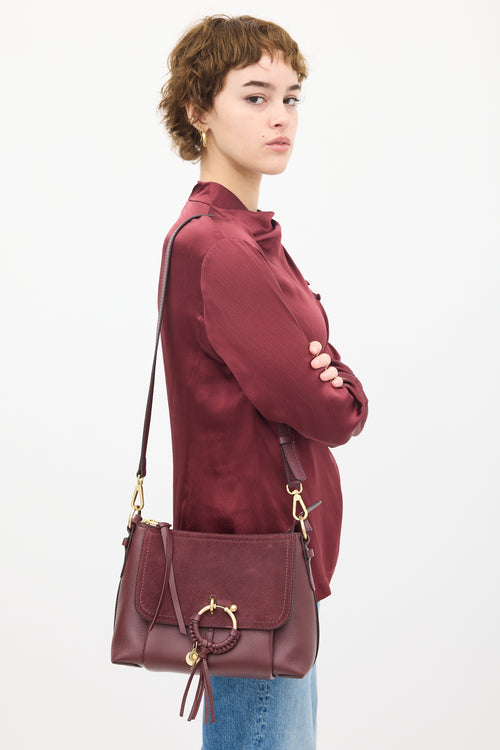 See by Chloé Burgundy Leather Joan Shoulder Bag