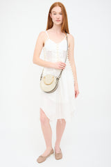 Chloé Taupe Leather & Suede Pixie Crossbody Bag